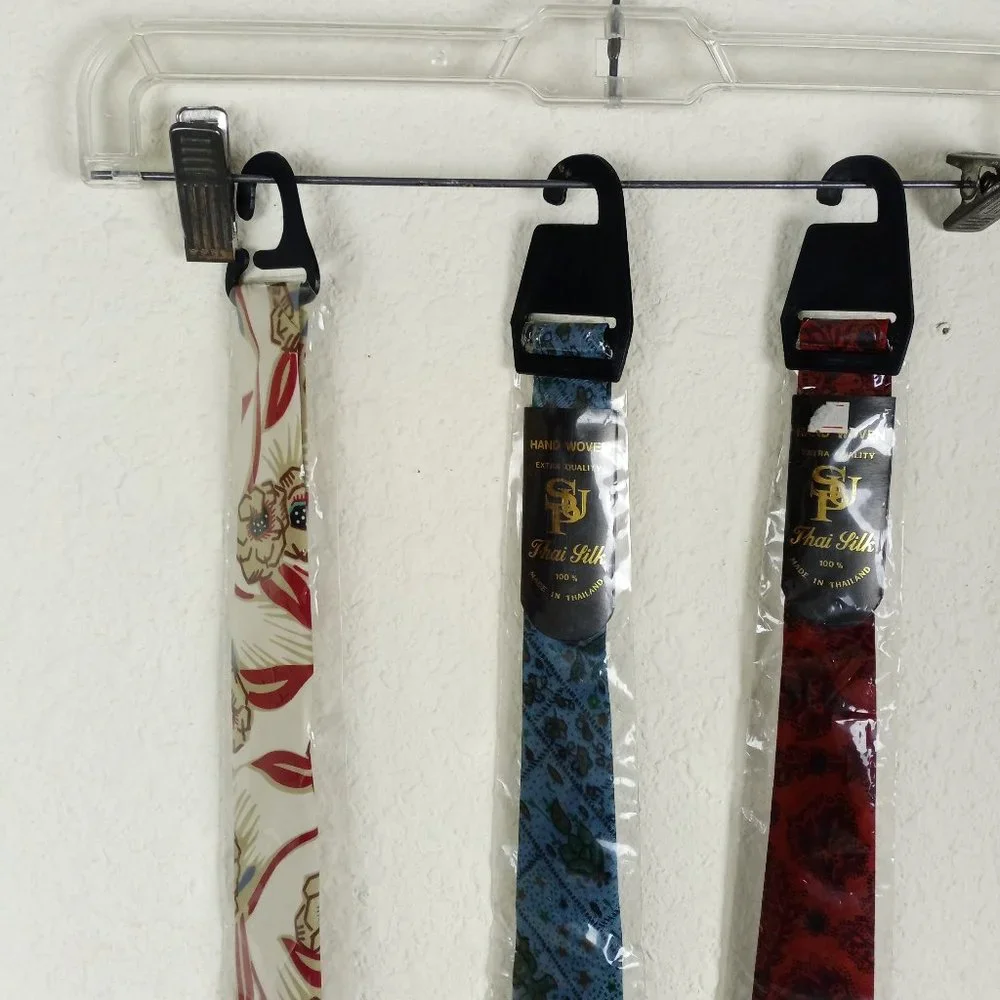 Thai Silk Hand Woven Neck Ties Made in Thailand Lot of 3 Floral pattern